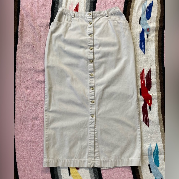 GAP beige khaki button down maxi skirt - Picture 7 of 13